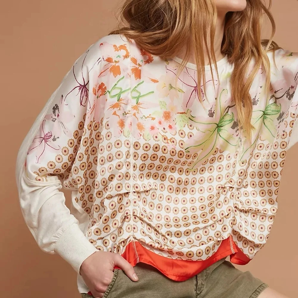 TINY by‎ ANTHROPOLOGIE NWOT Woven Dolman Top